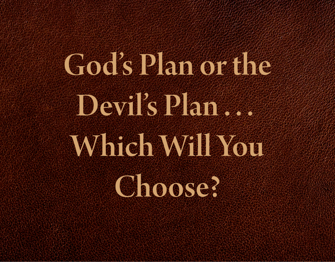 God&rsquo;s Plan or the Devil&rsquo;s Plan . . .  Which Will You Choose?